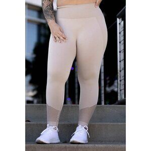 Vital‎ Textured Compression Mesh seamless Tan Leggings Size M RefJ020-2